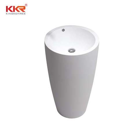 upc modern freestanding design solid surface acrylic bathroom pedestal stone free standing sinks for hotel